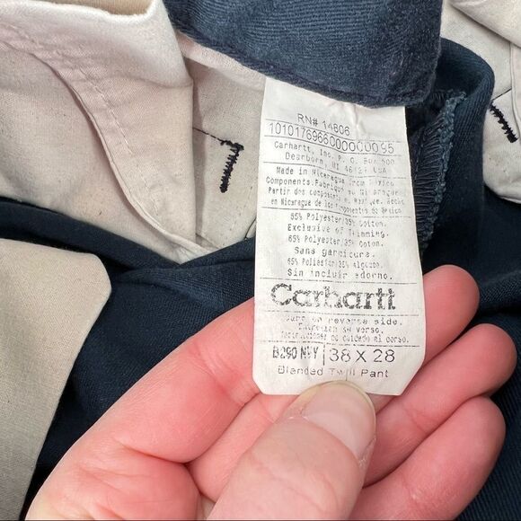 Mens Carhartt blue work pants size38 x 28 short - Picture 3 of 5